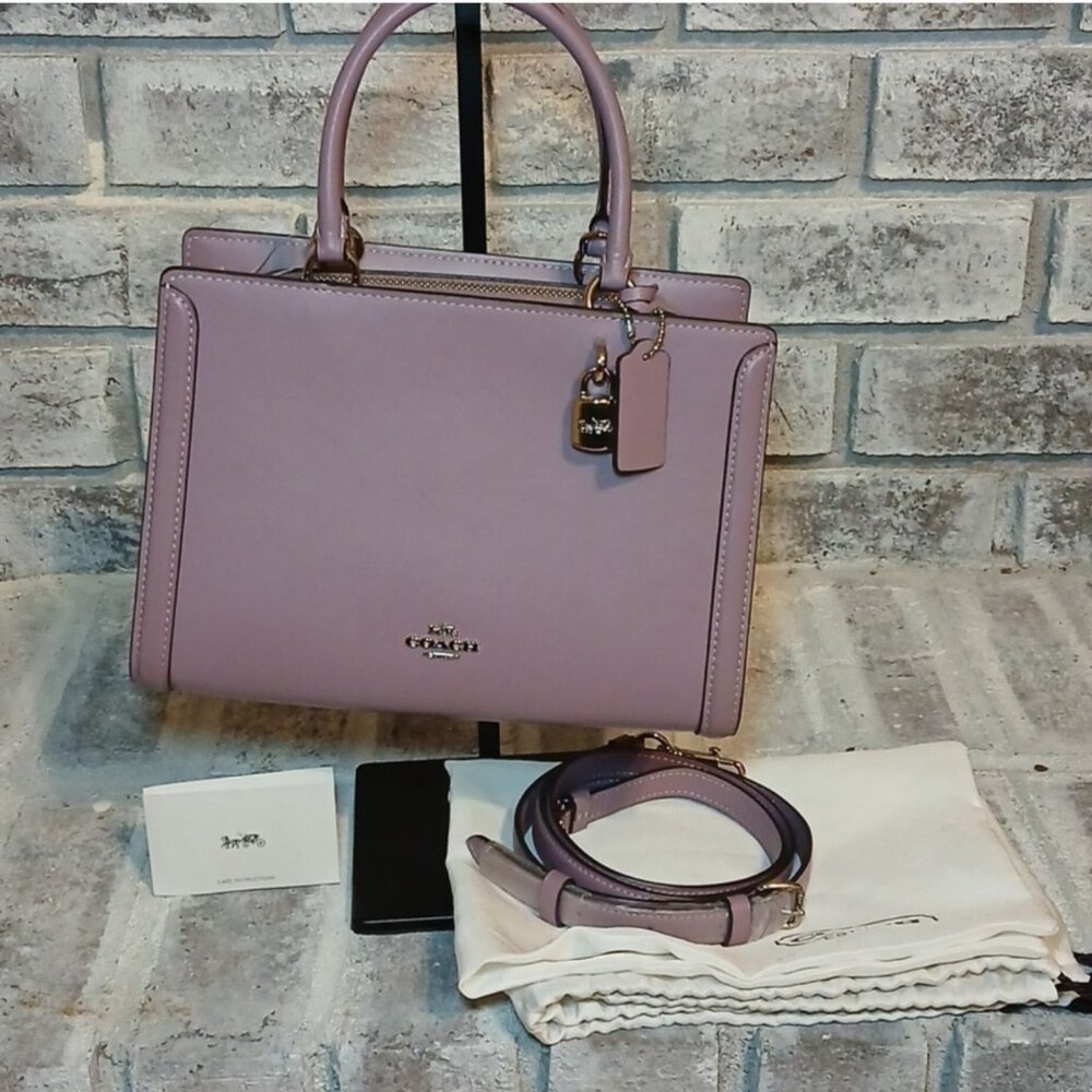Coach Zoe "Jasmine" Satchel – Lavender Leather | NWT + Dust Bag